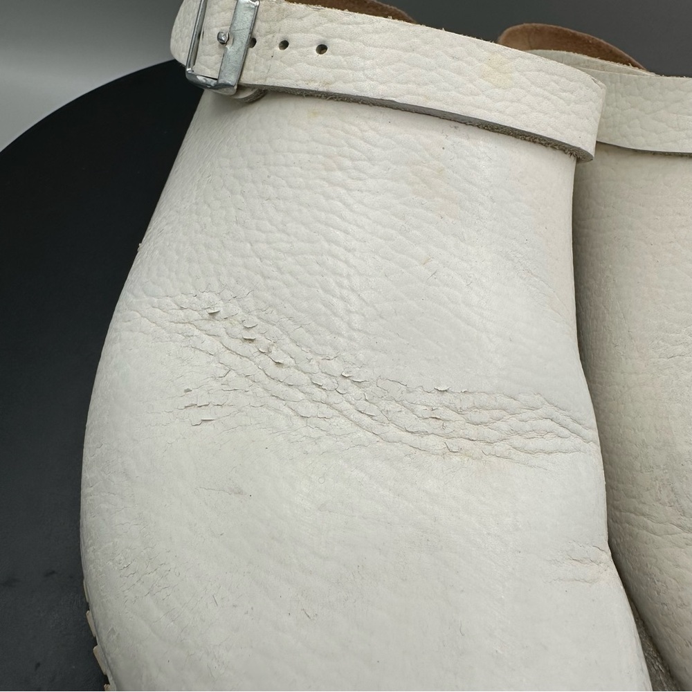 Birkenstock Alpro Philadelphia Super Grip White Leather Clogs Women 8 - Picture 3 of 11